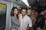 Deeksha Seth and Armaan Jain take metro ride in Andheri, Mumbai on 20th June 2014